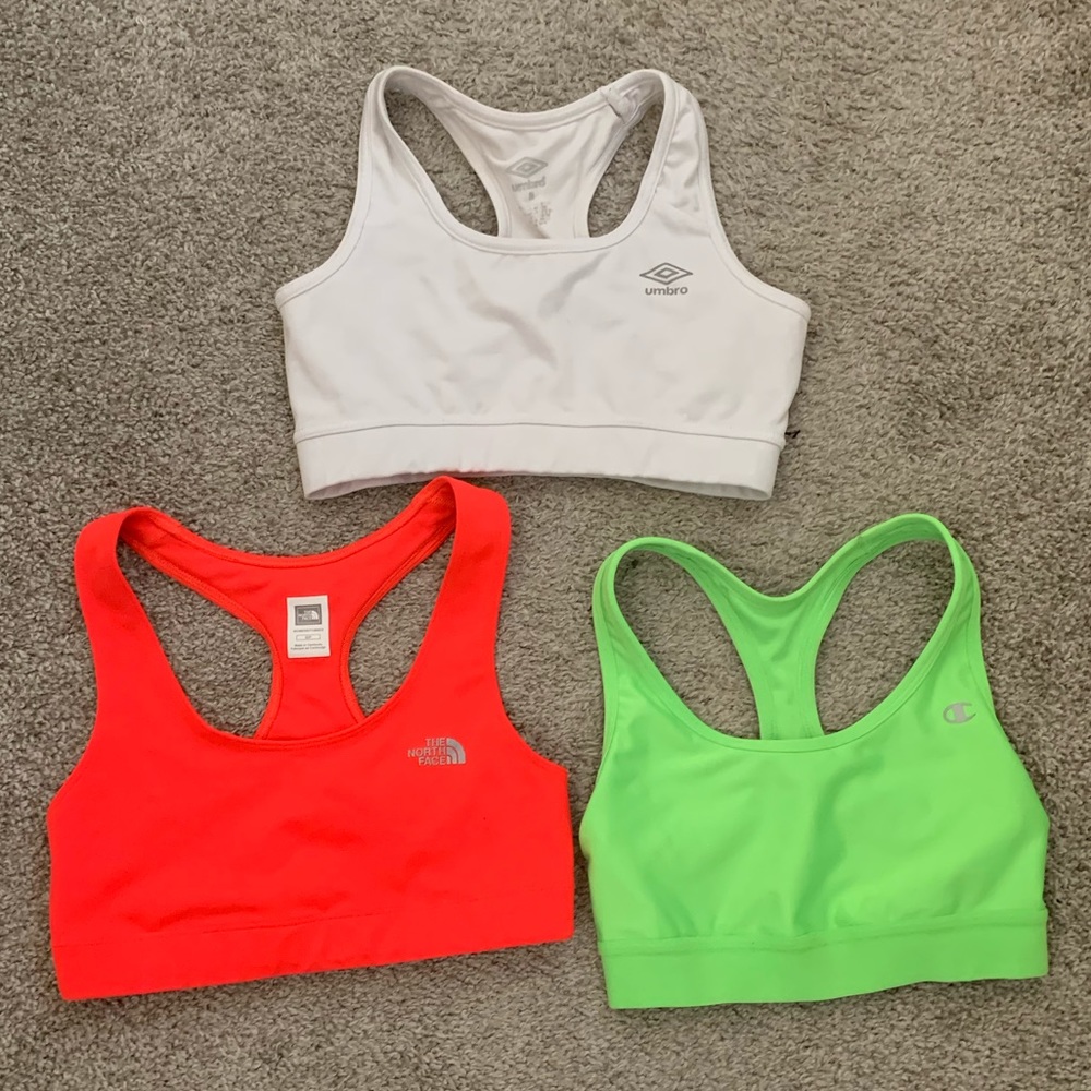 North Face, Champion, & Umbro sports bras